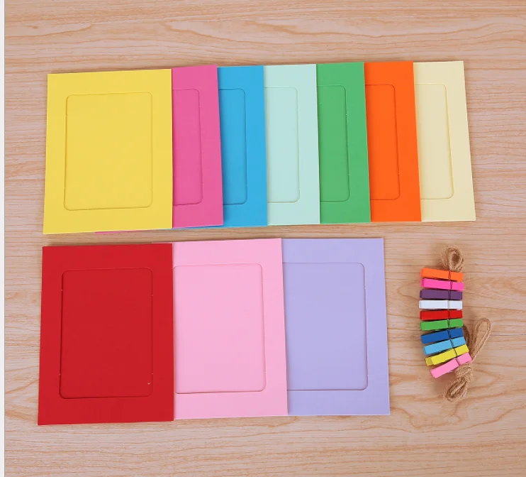 cheap DTY 10pcs/set 10 colours easy install paper photo frame hanging picture frame