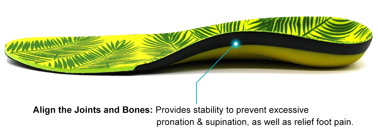 Ideastep Flat Feet Arch Support New Design Semi-rigid PP Shell heel cup Orthotic Insoles