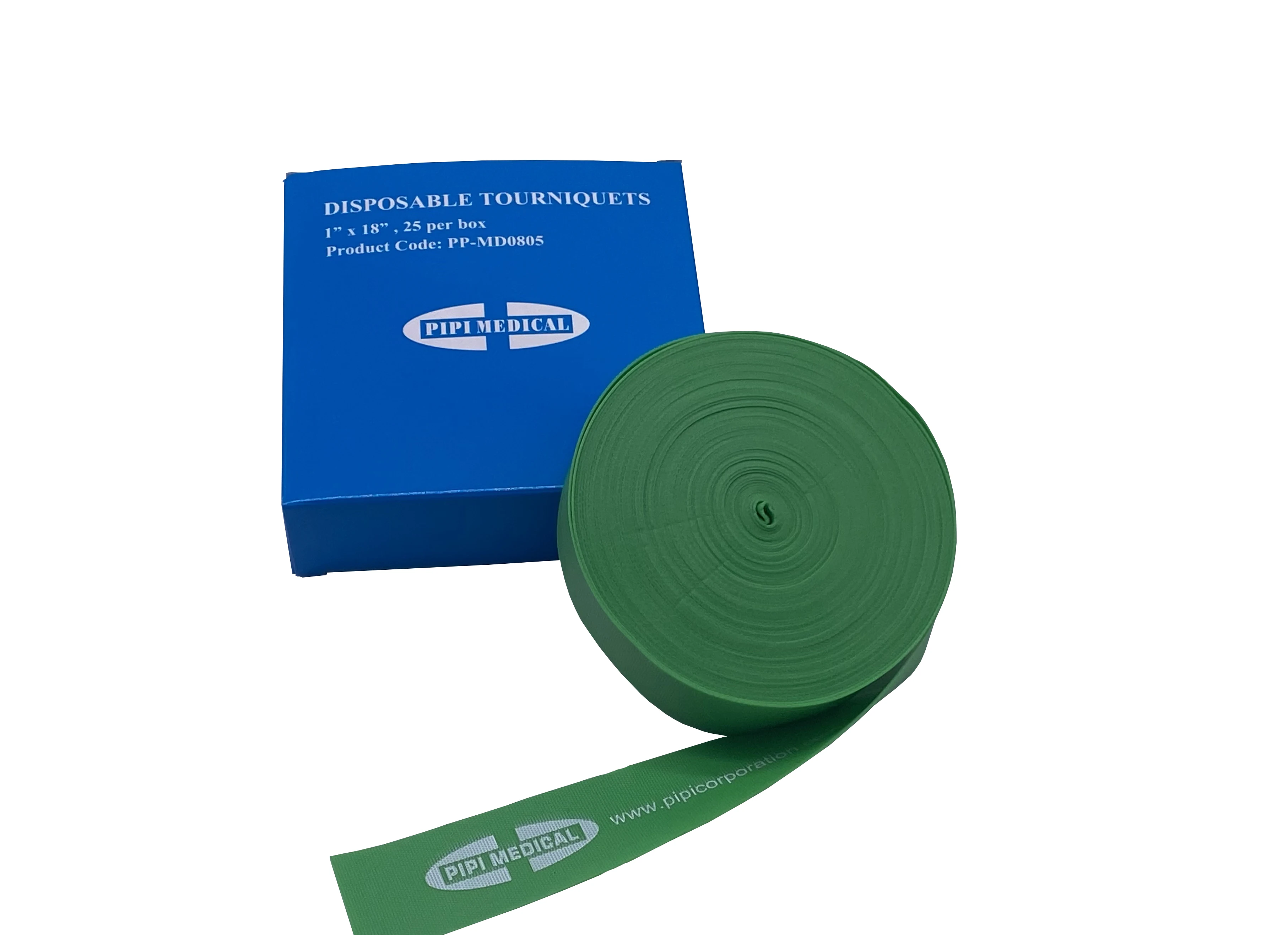 Pre-cut rolled latex free rubber medical garrot tourniquet