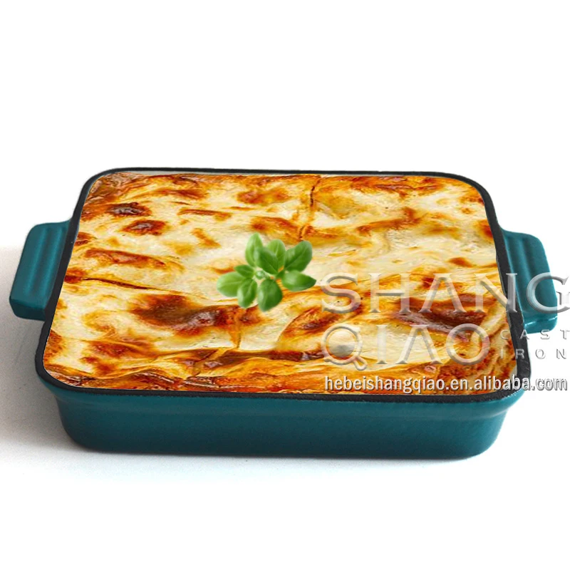 Enamel Baking Dish Casserole for Oven and Stove Safe Durable Bakeware for Lasagna Biscuit Cookies Enamel Cast Iron Roasting Dish