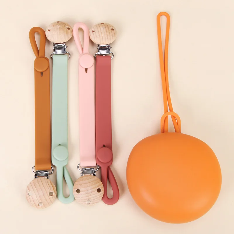 Bpa Free Food Grade Safety Silicone Strap Pacifier Clip,Chewable Baby  Teething Pacifier Clip Kids Pacifier Holder With Chain