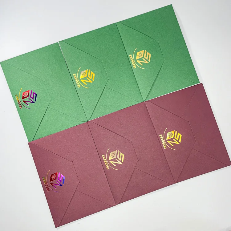 Custom Printing Luxury Textured Cotton Rag Colorful Handmade Paper Envelopes With Logo