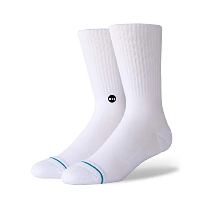 Blank White Sublimation Socks Printable Athletic Crew Sock Custom Heat transfer sublimation socks
