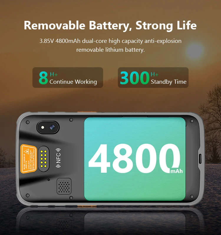  5 дюймовый портативный прочный КПК Android 4G GPS Wifi BT Nfc Rfid считыватель 1D 2D сканер штрих-кода отпечатков пальцев