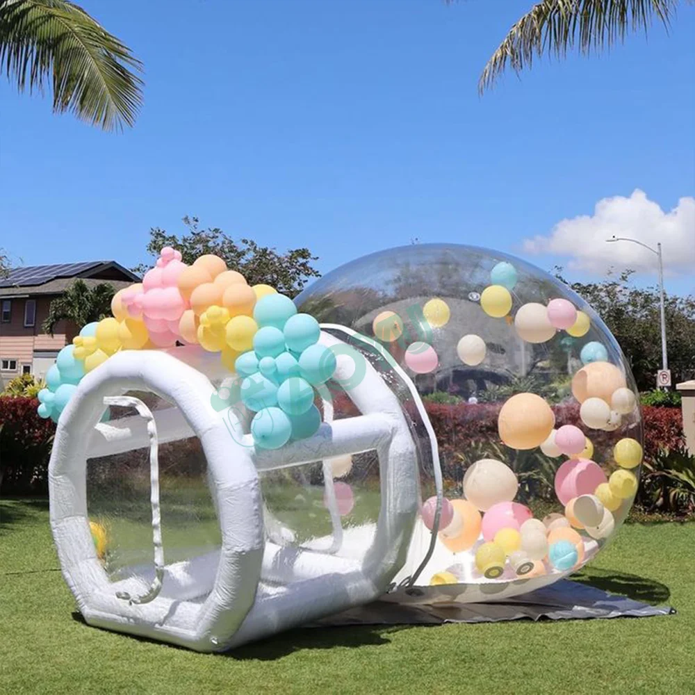 AOYU Inflatable Bubble House Single Ball Clear Hotel Room Igloo Tent With Balloon For Kids Play