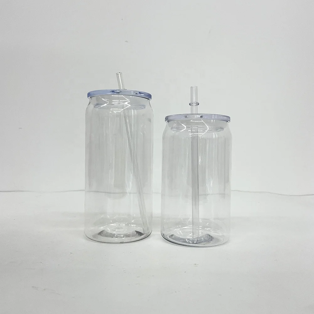 Wholesale custom vinyl Can Shaped plastic Cup iced coffee 20 oz acrylic plastic 16oz beer soda can with pp lids and straw