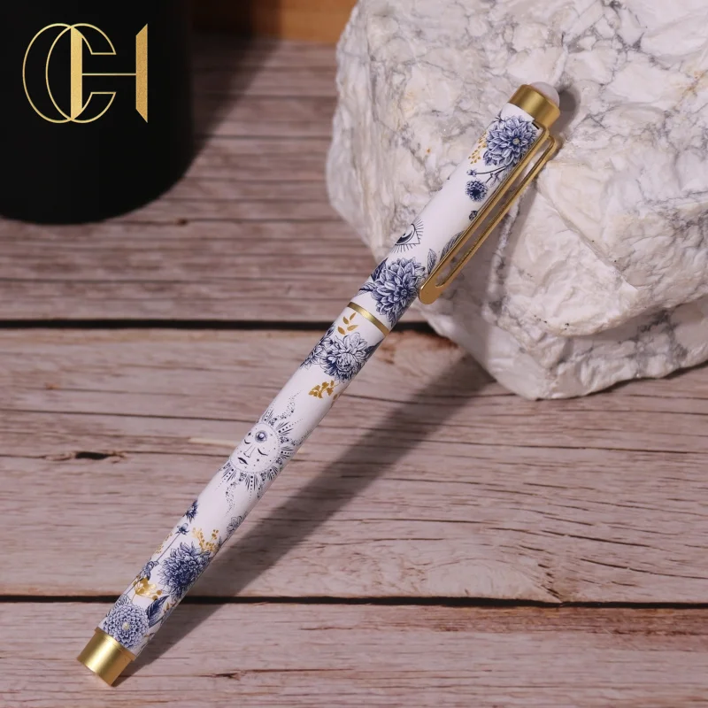 C&H Mutil-color Natural Gemstone Crystal Ballpoint Pen With Logo Customs Wholesale For Gift
