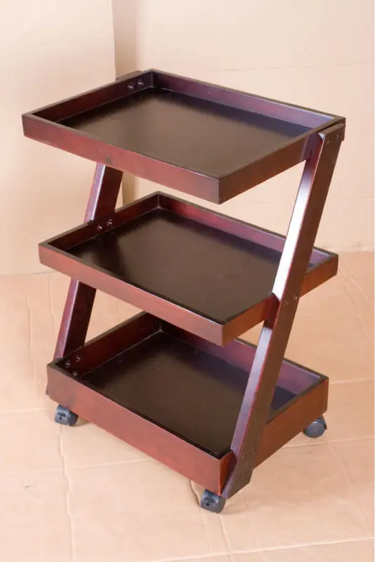 Деревянная тележка для оборудования для спа-салонов и тележка для спа-процедур 3916 #