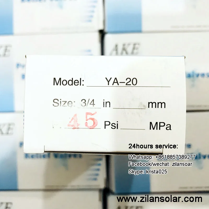 YA-20 Solar Hot Water Safety Valve 45psi