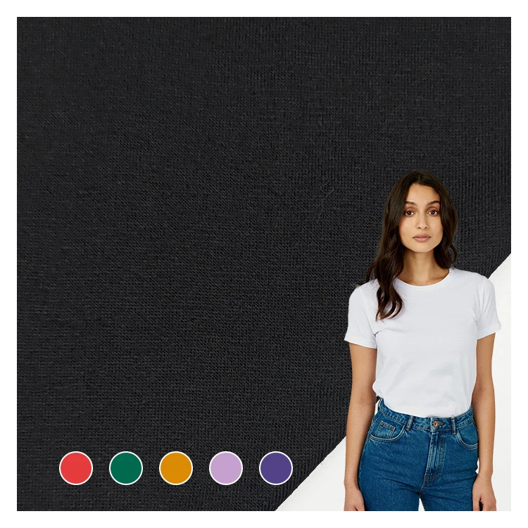 Мягкая однотонная трикотажная ткань CVC для ребенка 50% хлопковая полиэфирная продажи/