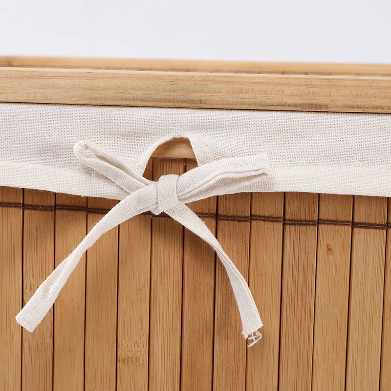 Collapsible Bamboo Laundry Hamper Baskets cesto lavanderia bambu for Dirty Clothes