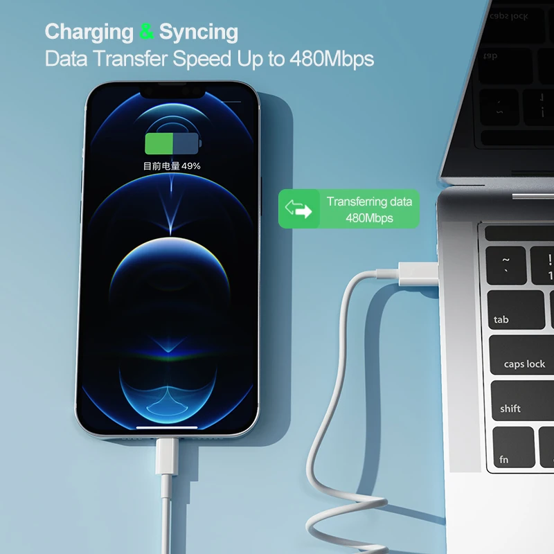 20W PD fast charger data cable USB-C to 8Pin type C OEM original 12W USB cable for iphone 13 12 pro max 11 XR XS cable for apple