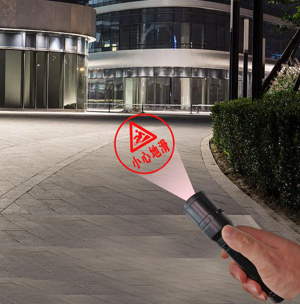 Customized logo Multi Function Night Light Torch Drop shipment Rechargeable Portable LED logo projector hand torch flashlight