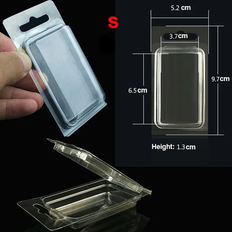 S/M/L Size Clear Plastic Blister Clamshell Package Storage Container for Fishing Lure Accessory