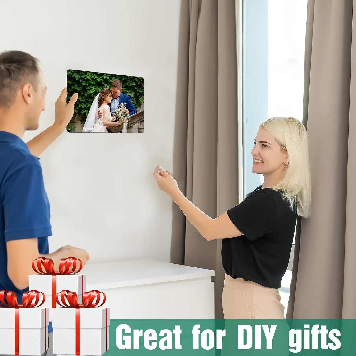 White Metal Signs Sublimation Aluminum Plates Sheets Blanks 7 x 10 Inches Custom Parking Sign for Crafts Yard Garden Outdoors