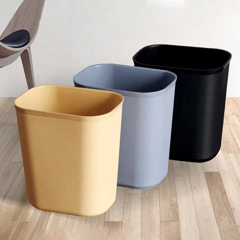 Leasylife Narrow Rectangular Plastic Flame Retardant Small Trash Can Without Lid