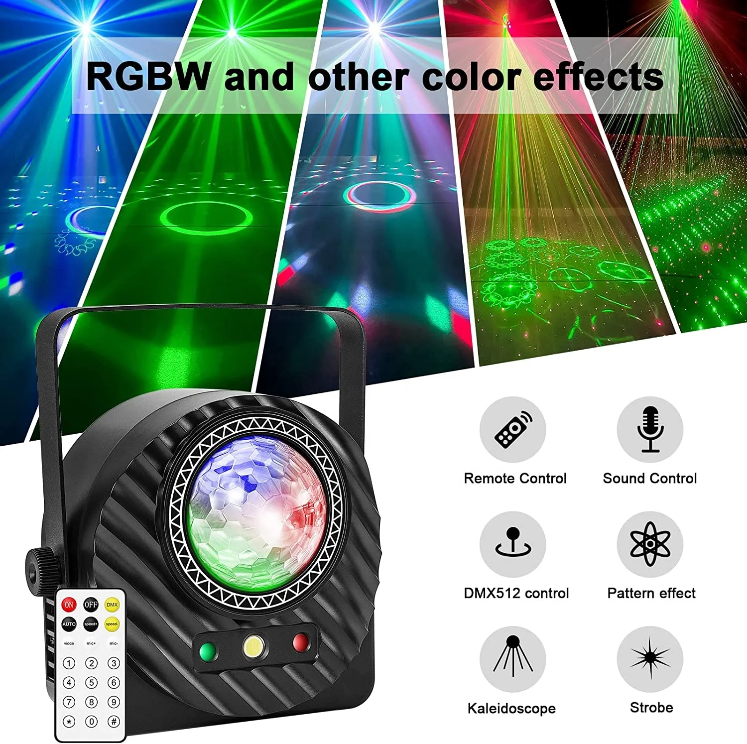 Baisun new  point shapes, patterns, water lines, auroras, circles RG  2 in 1 laser light with remote control stage bar light
