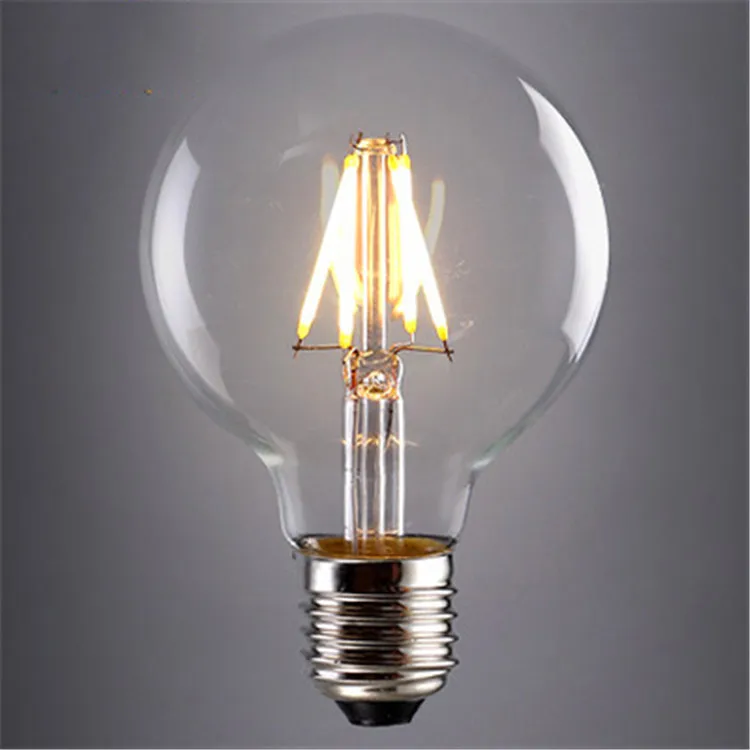 G95 4W 2700K glass clear smoky milky amber cover dimmable vintage edison led bulbs