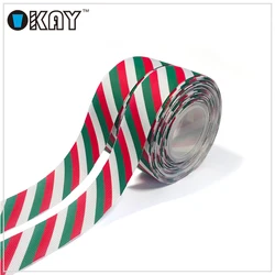 Free Sample Red and Green Stripe Wholesale Christmas Ribbon