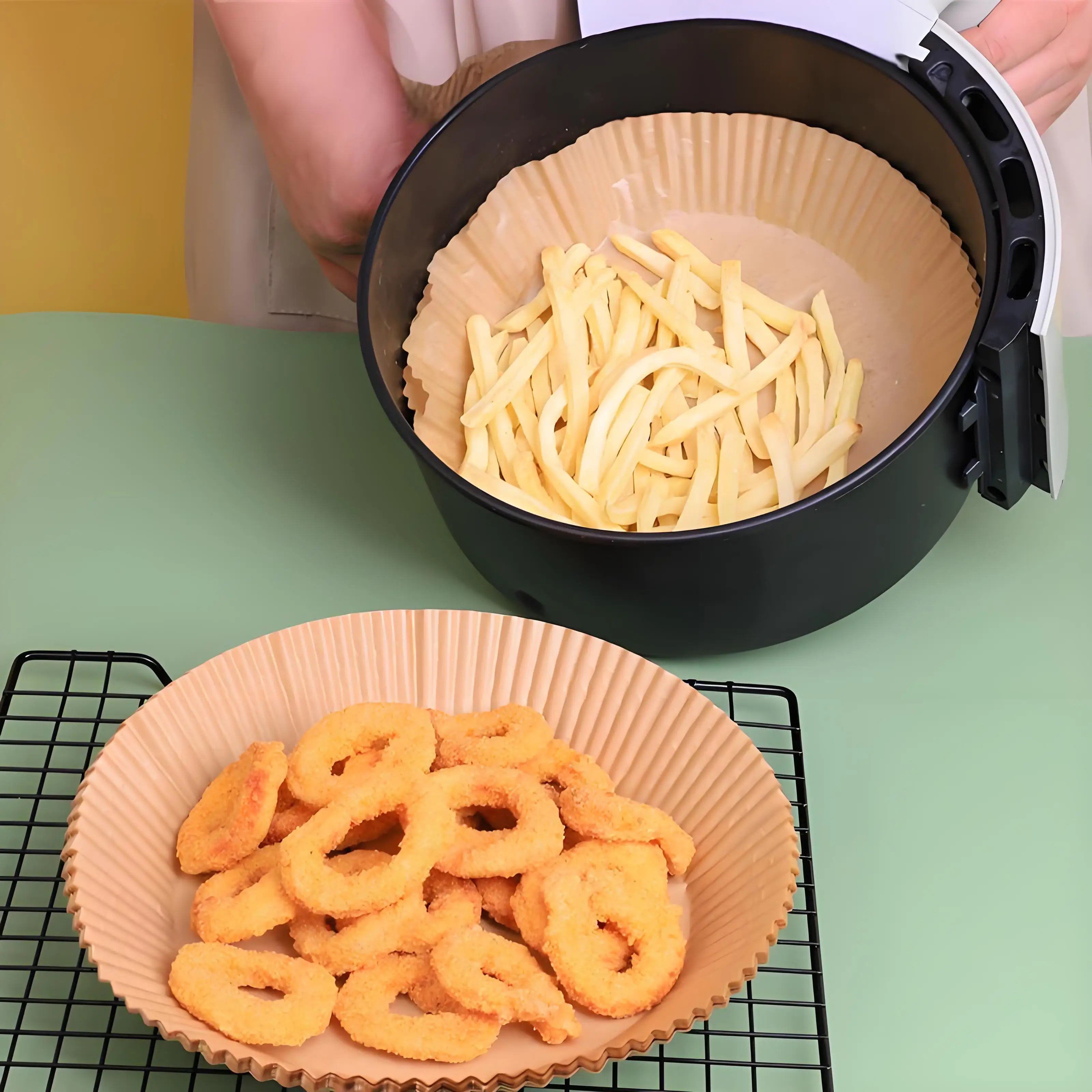 Parchment Baking Air Fryer Silicone Oil Paper Liner Kitchen Air Fryer Cooking Paper Disposable Food Offset Printing Wood Pulp