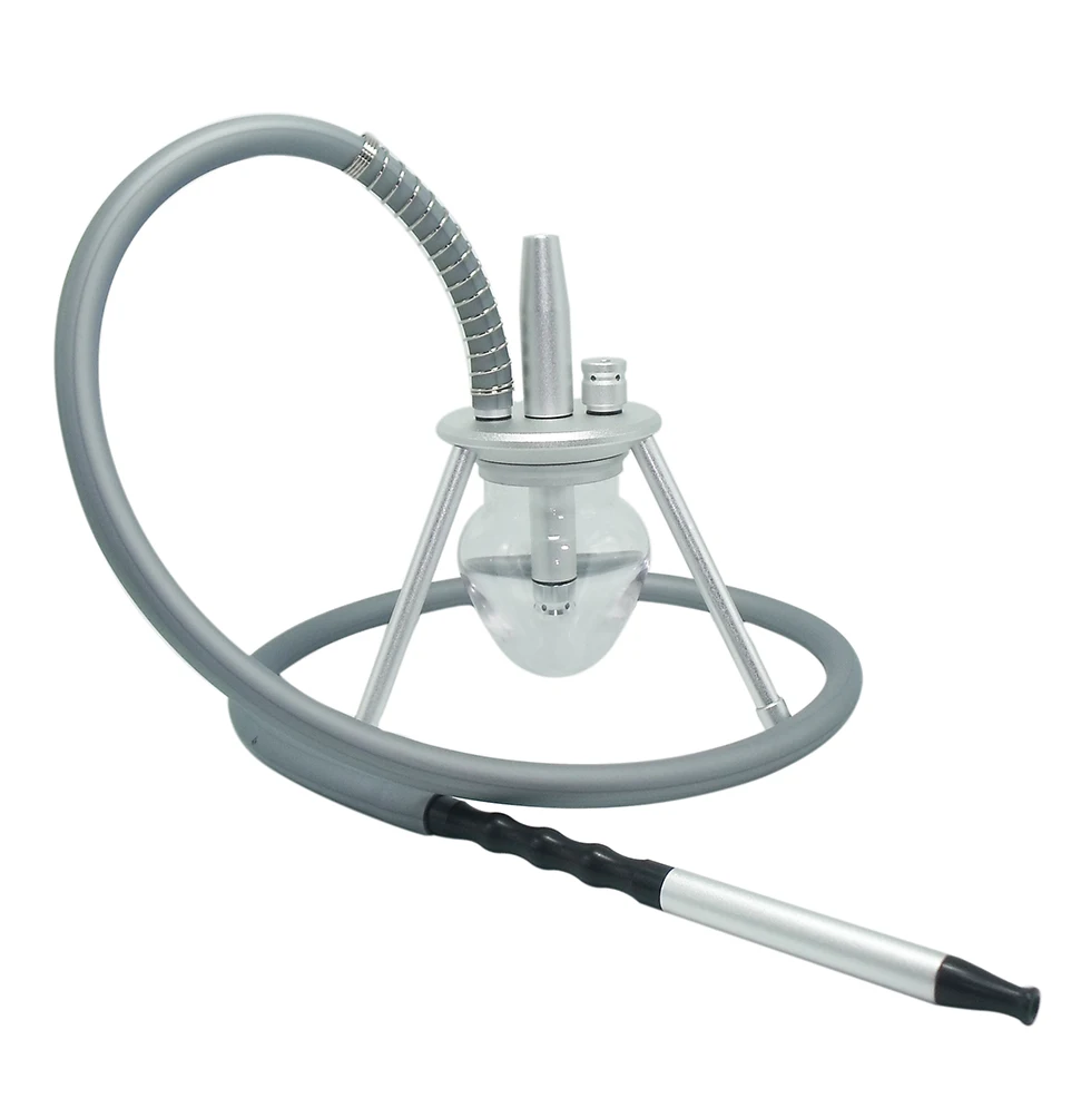 Hot sale smoking small glass hookah shisha aluminum chicha portable shisha tripod hookah