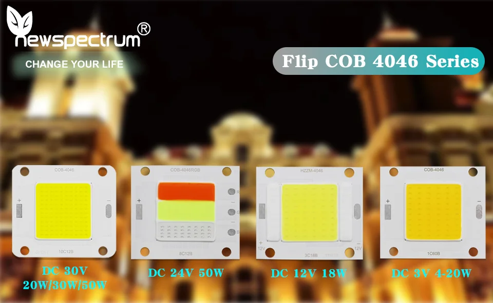 4046 Size High Power COB LED Light Source For Spotlight High Lumen Flip Chip LED COB 18W DC COB 12V