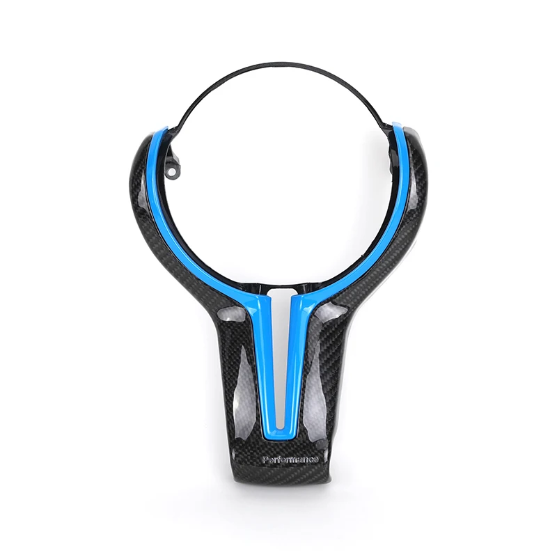 With Blue Insert M Performance Carbon Steering Wheel Trim for BMW F10 F20 F30 F31 F36 F80 F82 E70 F16 E71 E60 E88 E90 E92 E93