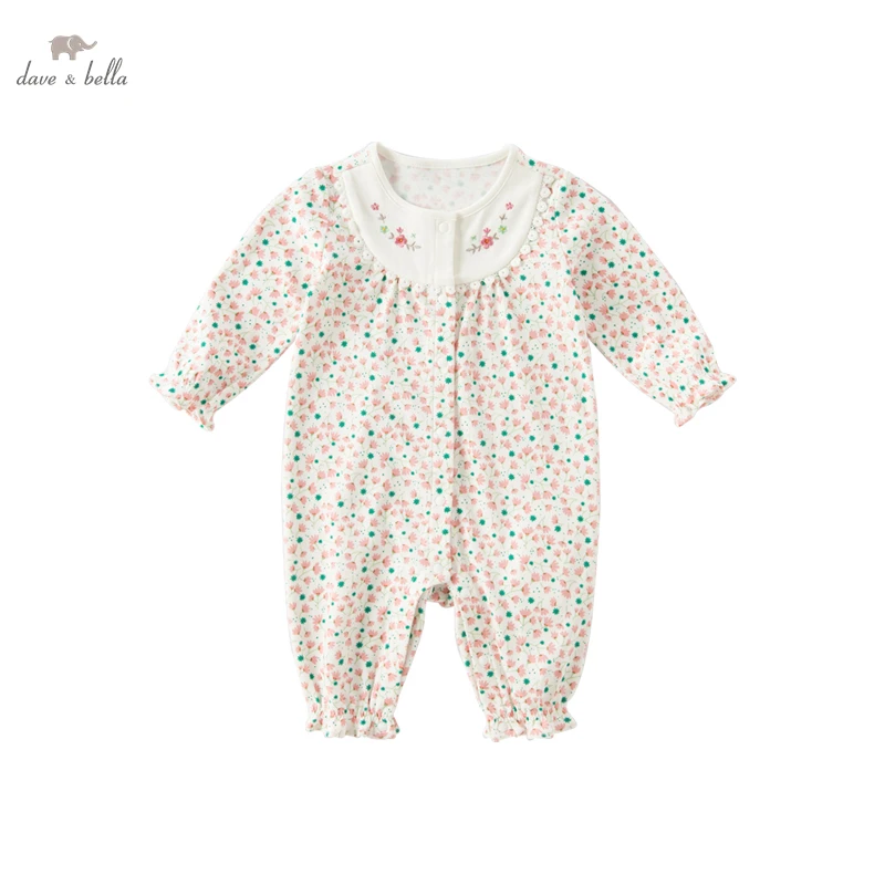 DB3223464  Dave Bella Autumn New Born Baby Girls Fashion Cartoon Jumpsuits Infant Toddler Clothes Children Romper 1 piece