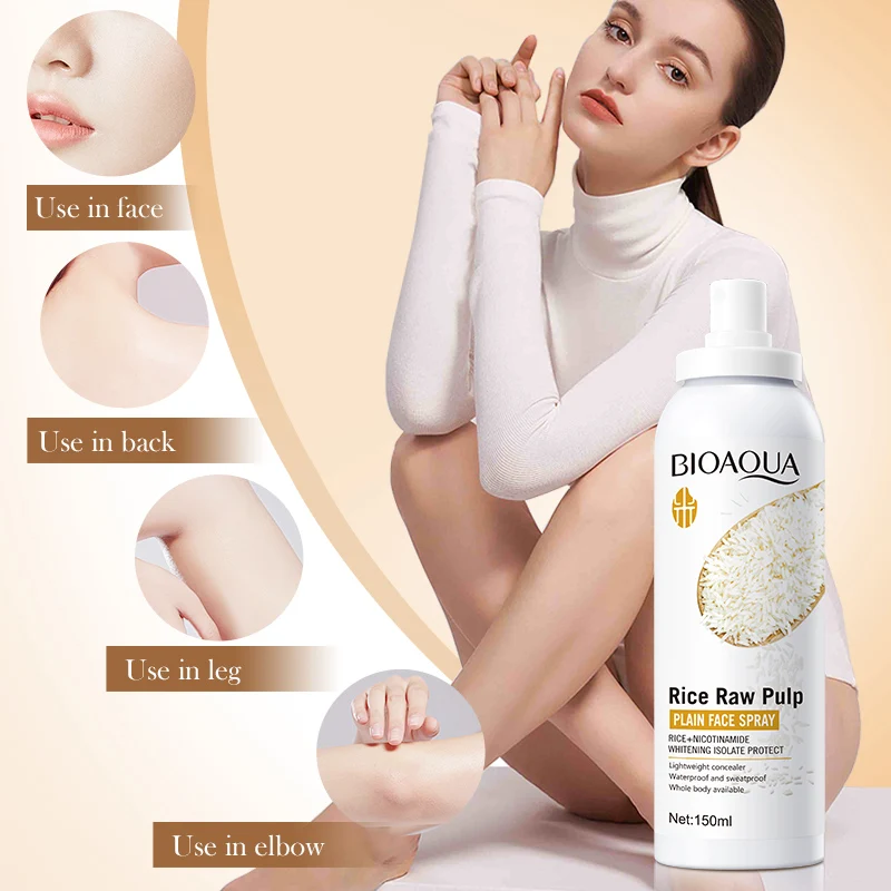 New Arrival BIOAQUA Natural Organic Rice Water Toner Spray Skin Care Moisturizing Whitening Face And Body Spray For Women