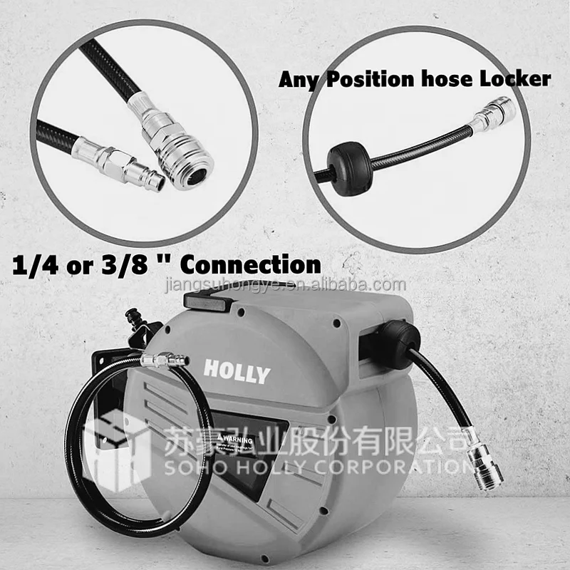 Hot 100ft Air Hose Auto Rewind Wall Mountable 30 Meter Compact Air Hose Reel 30M Automatic Retractable Pipe Roller Air Hose Reel