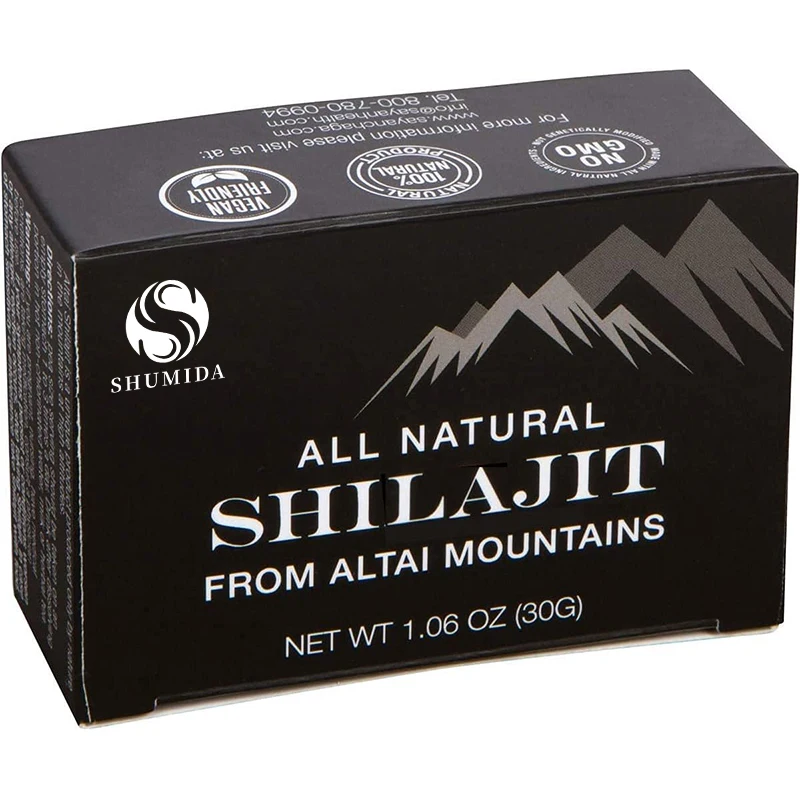 Custom OEM Shilajit Resin Pure Himalaya Shilajit with 85+ Trace Minerals Complex for Energy & Immune Support Shilajit Tablets