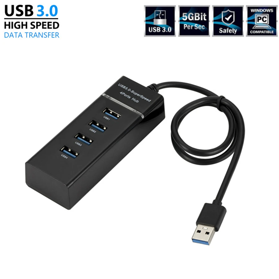 High Speed USB 3.0 HUB Super Fast 4 Ports USB 3.0 HUB Splitter for PS4 Slim/Pro Computer Laptop PC High Quality USB HUB