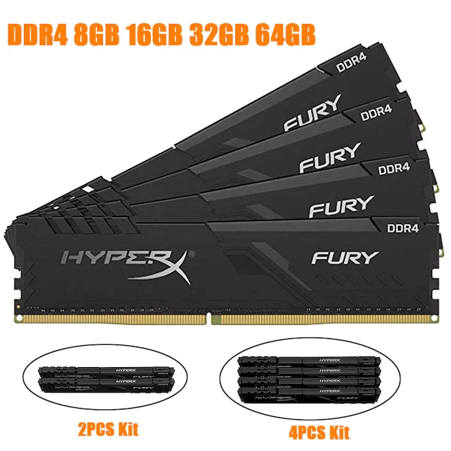 RAMs Hyper X FURY DDR4 2400 памяти MHz 2666MHz 3000MHz 3200MHz 3466MHz King-ston DIMM XMP Memoria ddr4 для оперативной рабочего стола