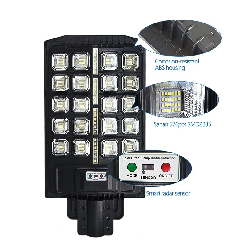 Super brightness Outdoor Solar Led Street Lamp IP65 Waterproof Remote Control All In One Solar Streetlight