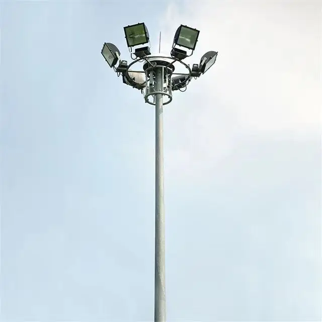 Customized high quality steel outside high mast pole with Ladder