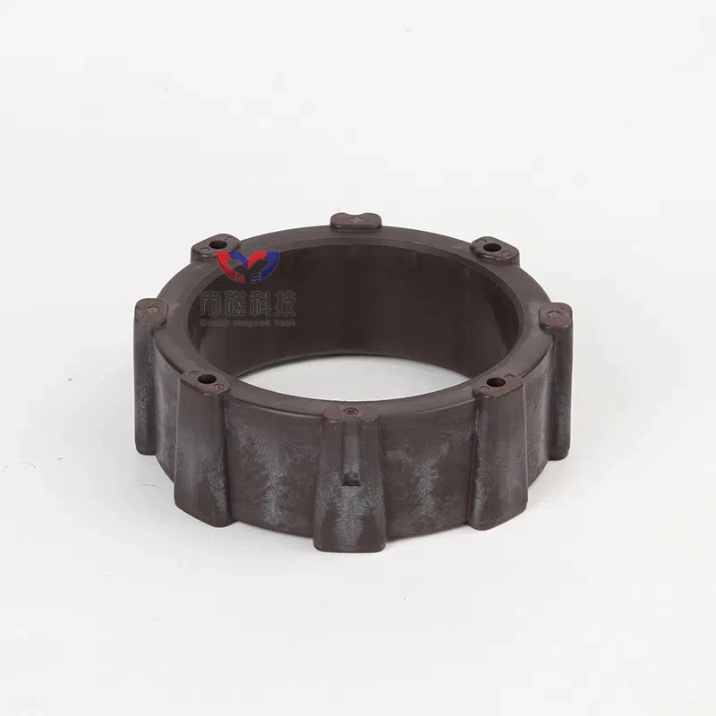 custom plastic coating strong ferrite multipole ring diametrically magnetized rotor round magnets motor 115x10 hole 45 ring