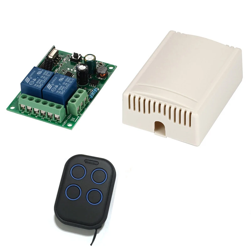 433Mhz Universal Wireless Remote Control Switch AC 220v 110V 120V 2CH Relay Receiver Module and 2pcs RF 433 Mhz Remote Controls