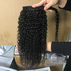 Wholesale straight private label clip in ponytail hair extensions, raw cuticle aligned brazilian clip in ponytail hair pieces
