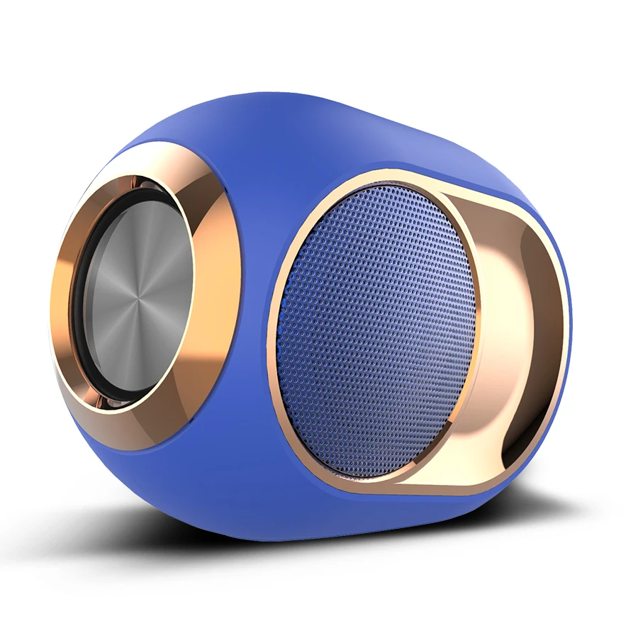 Boombox Wireless Speaker Fm Radio USB Tf Card  Golden Portable External Speaker With Aux Interface Computer