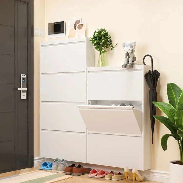 home entrance living room hotel modern 3 4 door thin design slim luxury furniture entryway storage rack metal shoe cabinet