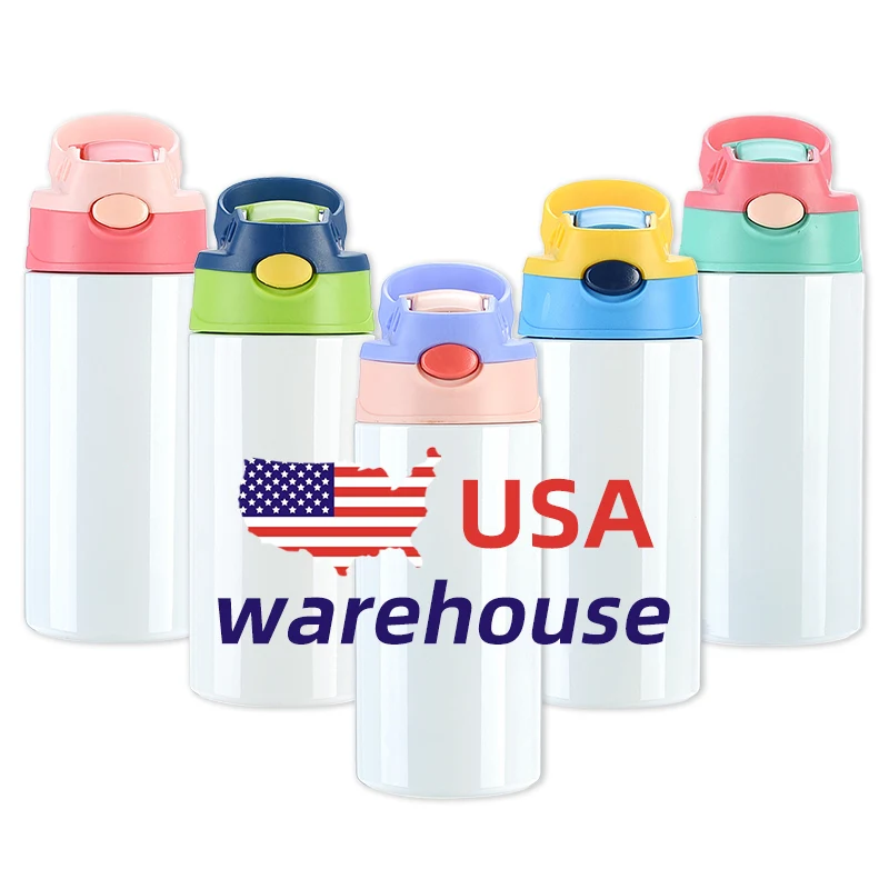 US warehouse Kid Cups 12Oz 350ml Stainless Steel Double Wall Insulation Straight Water Sippy Cups Blank Sublimation Kids Tumbler