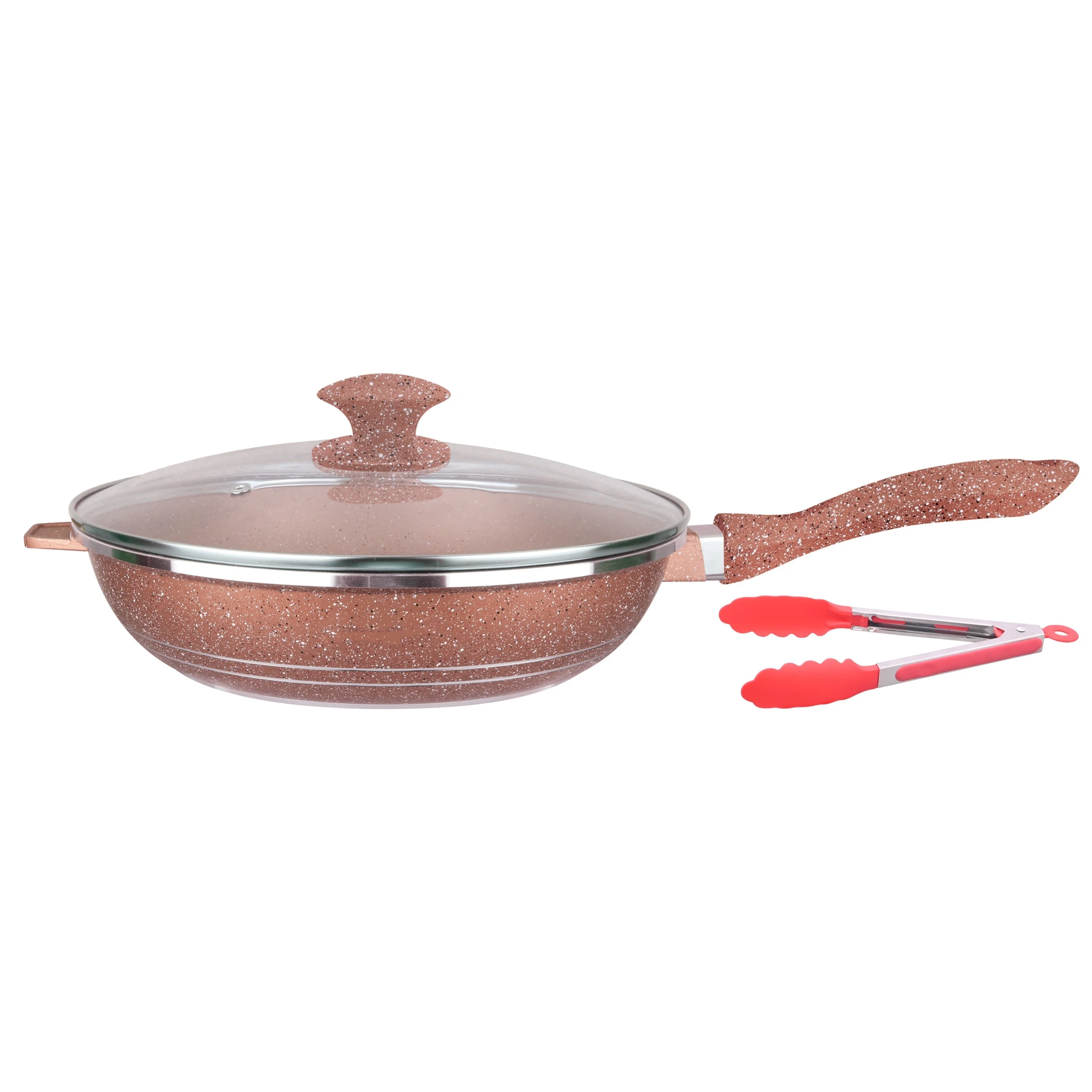 Forged Aluminium Cookware Wooden Touch Insulated Deep Fry Pan