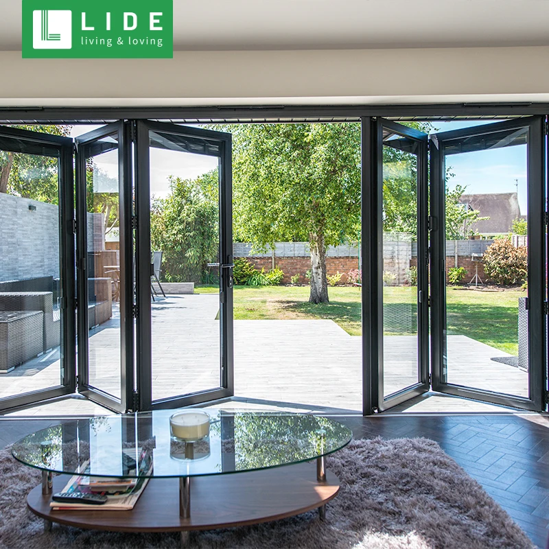 Folding door for restaurant bi fold doors glass folding door system