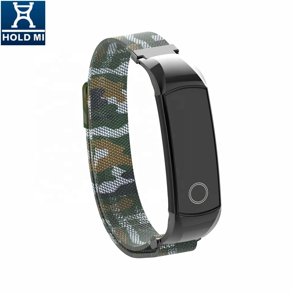 ODM HOLDMI 7084 series high quality army green Camouflage milanese band strap for HUAWEI band 4