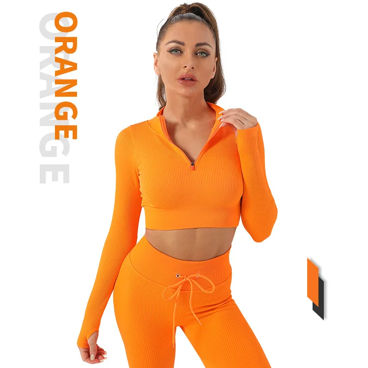 Thread stretch blazer wholesale women yoga fitness long sleeve outdoor tops