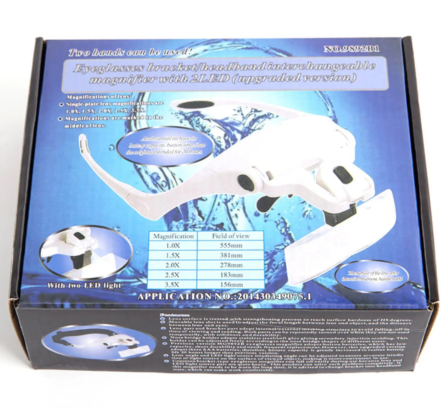 Headband Magnifier Glasses 1X1.5X2X2.5X3.5X  With LED Light Head Mount Magnifier Hands Free Reading Magnifying Glass