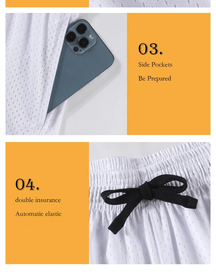 custom polyester double layer mesh embroidered basketball shorts plain elastic waist with pockets for men