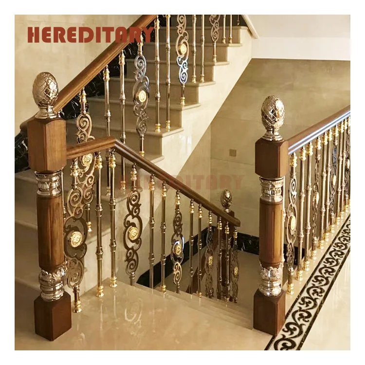 Алюминиевые опорные перила современные Лестничные столбы для балкона медная стойка
