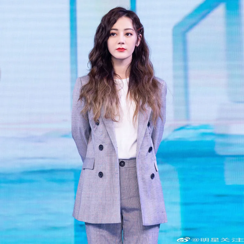 
Lattice Double Breasted Formal Suit Women Professional 