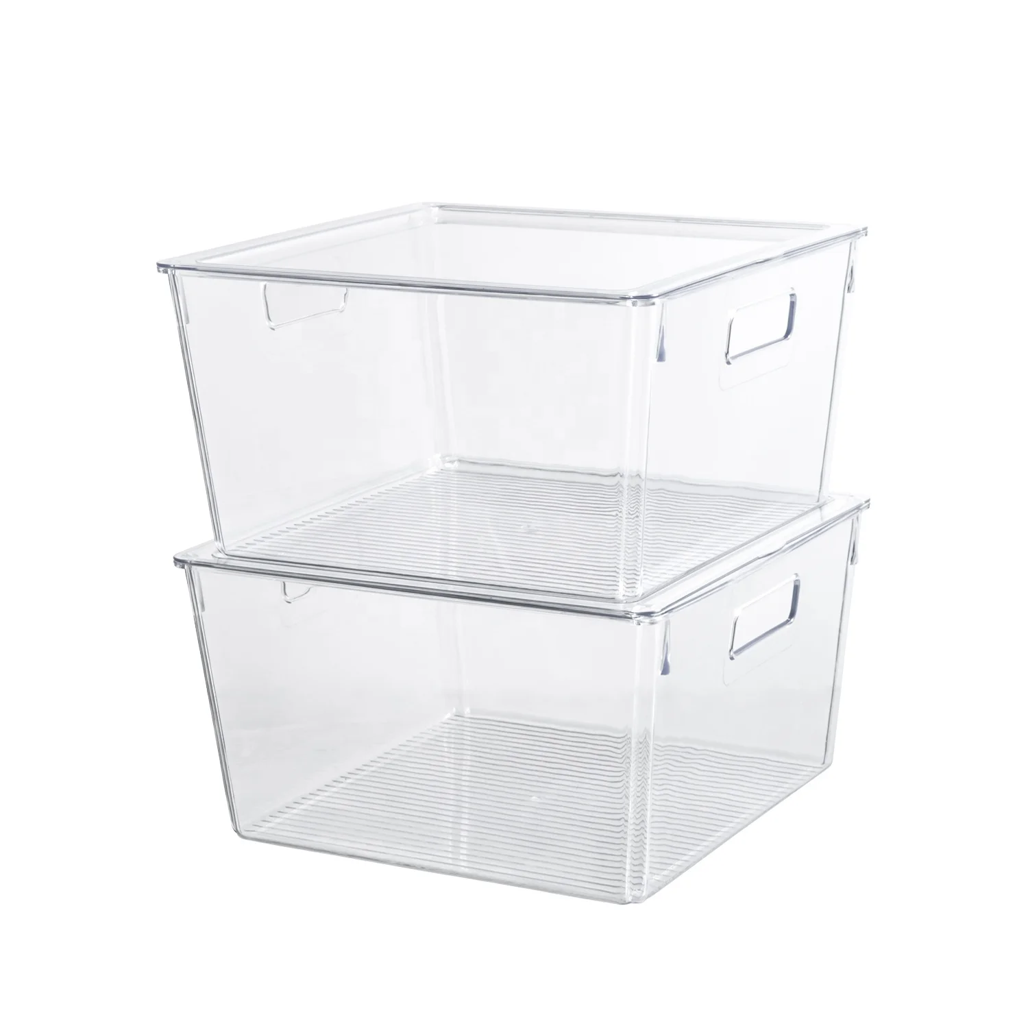 Food Fridge Storage Box Plastic Food Grade Containers Pinmoo Design Small Square Refrigerator Plastic Set OEM Customized Europe